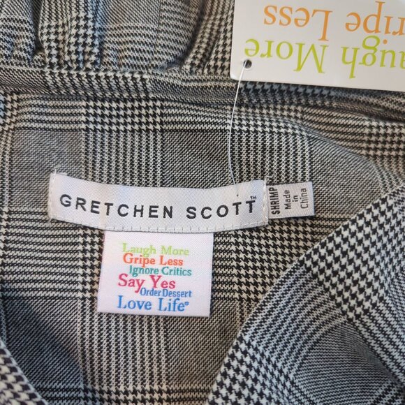 Gretchen Scott Dress black white size 0 / 2 Shrimp Wall Street Ruff Neck - Picture 12 of 16